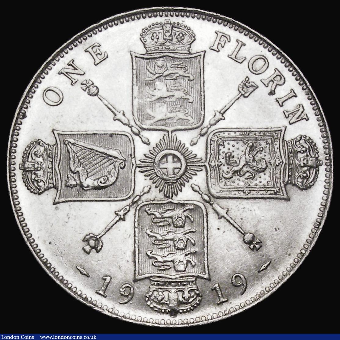 London Coins : A194 : Lot 1216 : Florin 1919 ESC 938, Bull 3764 AU/UNC and lustrous