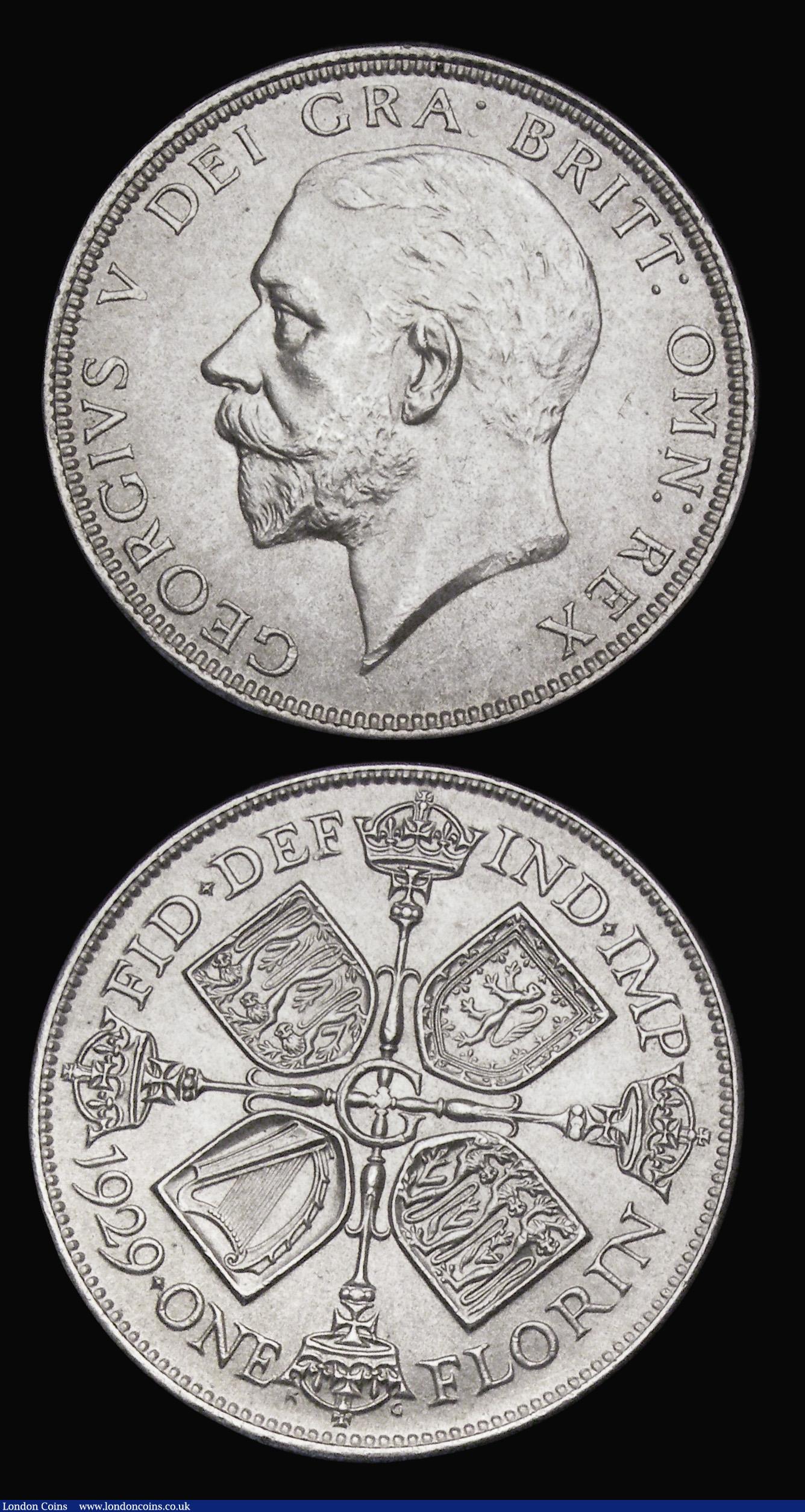 London Coins : A194 : Lot 1218 : Florin 1923 and 1929 both Unc