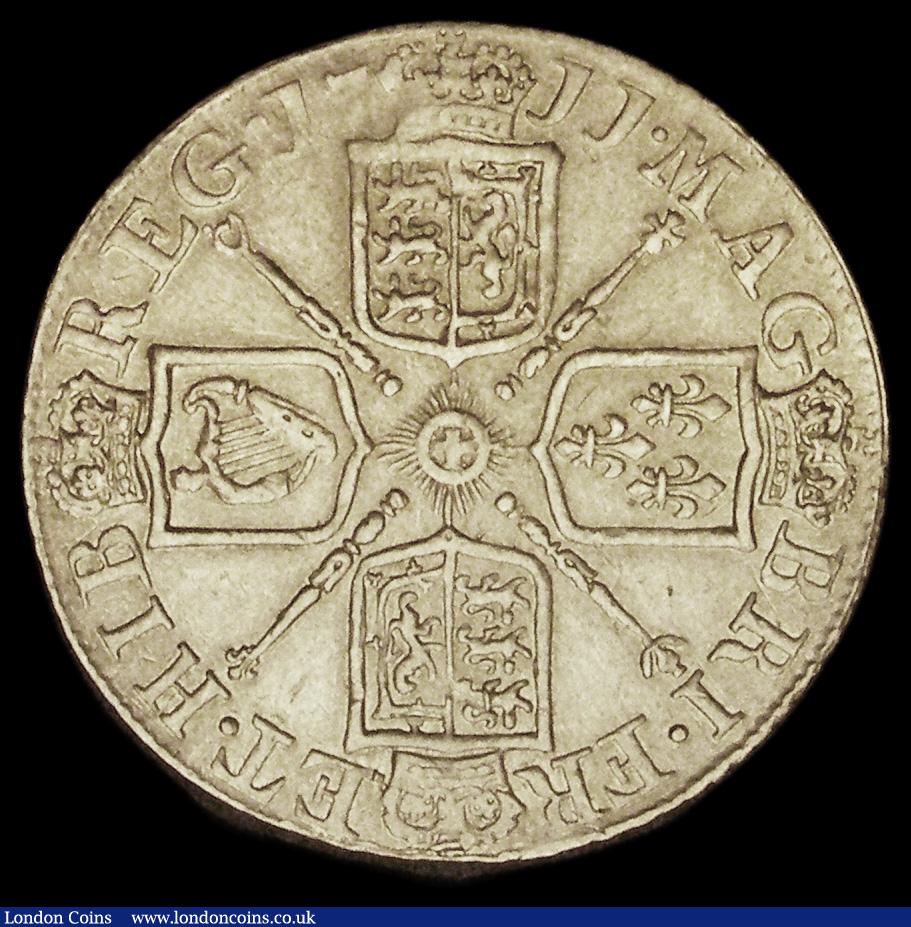 London Coins : A194 : Lot 1243 : Guinea 1711 Anne, Post-Union issue, third draped bust left, reverse with crowned cruciform shields, ...