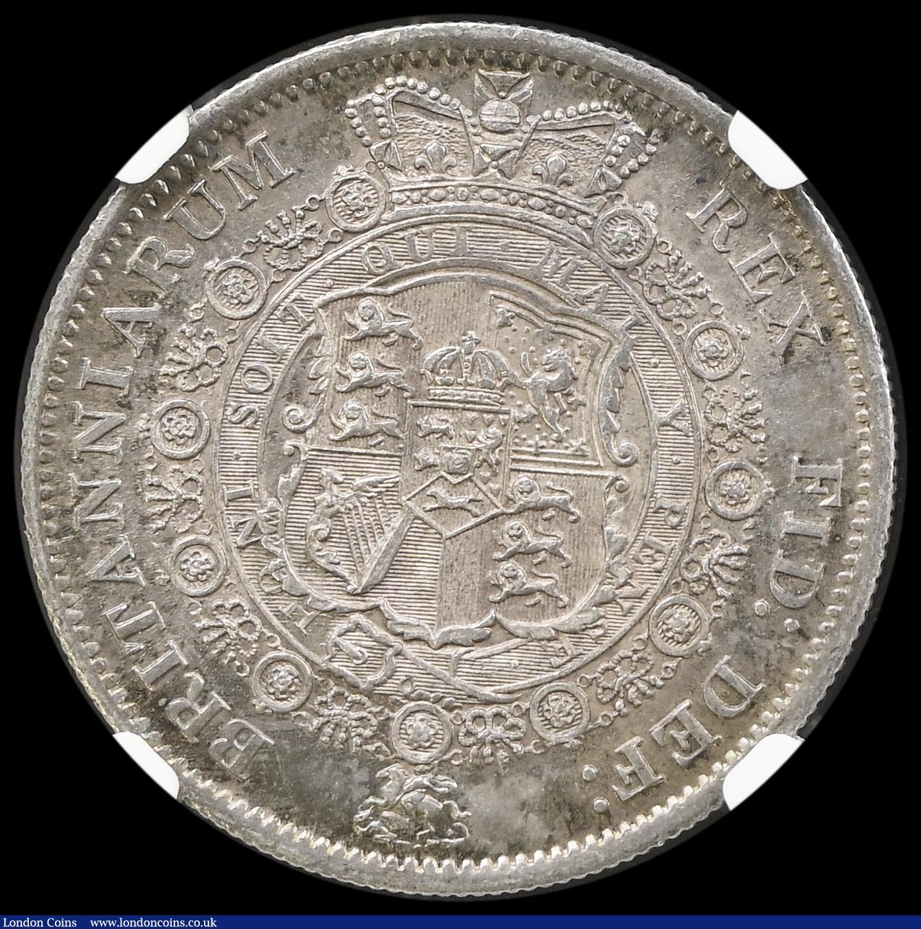 London Coins : A194 : Lot 1293 : Halfcrown 1817 Bull Head ESC 616, Bull 2090 NGC MS62 with a pleasing tone