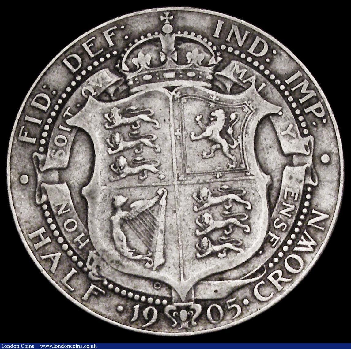 London Coins : A194 : Lot 1331 : Halfcrown 1905 ESC 750, Bull 3571 Fine the obverse bold and with an old tone, a pleasant example of ...
