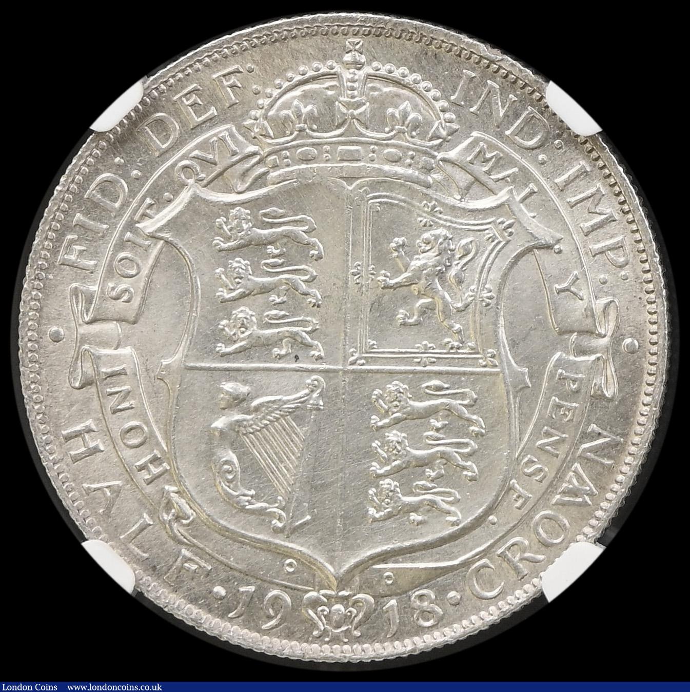 London Coins : A194 : Lot 1338 : Halfcrown 1918 ESC 765, Bull 3717 NGC UNC DETAILS CLEANED
