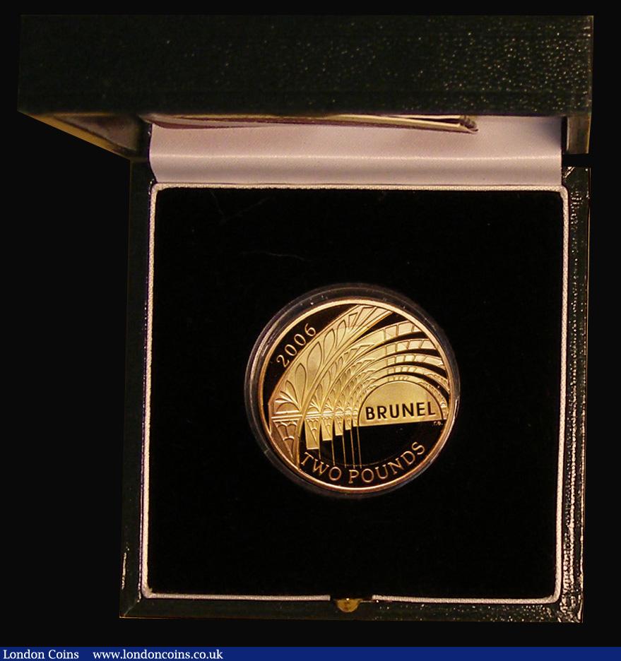 London Coins : A194 : Lot 219 : Two Pounds 2006 Brunel His Achievements Gold Proof FDC cased as issued with certificate