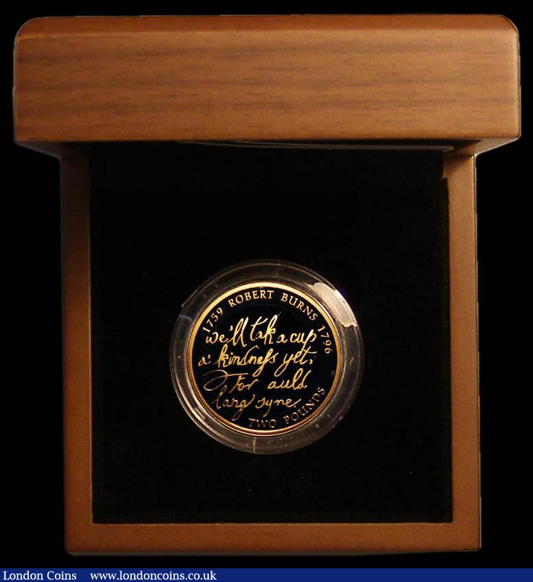 London Coins : A194 : Lot 221 : Two Pounds 2009 Robert Burns Gold Proof FDC cased as issued with certificate