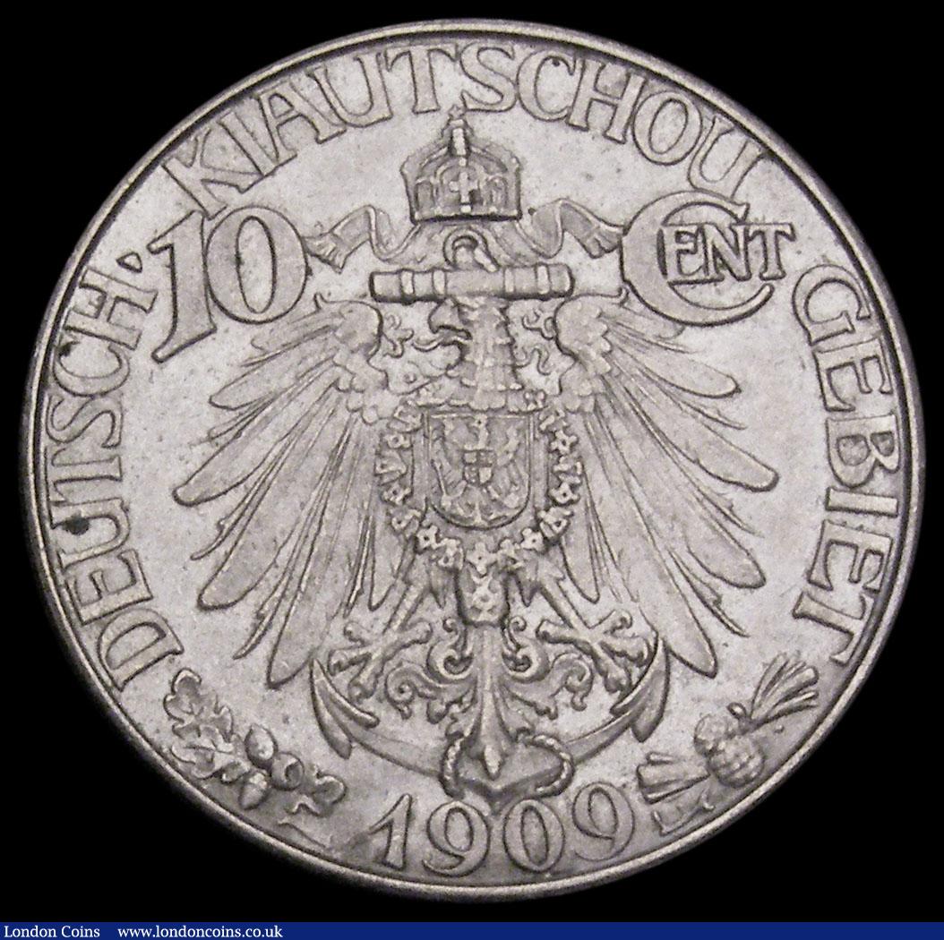 London Coins : A194 : Lot 506 : China - German Enclave - Kiau Chau 10 Cents 1909 KM2 Unc with a touch of verdigris reverse