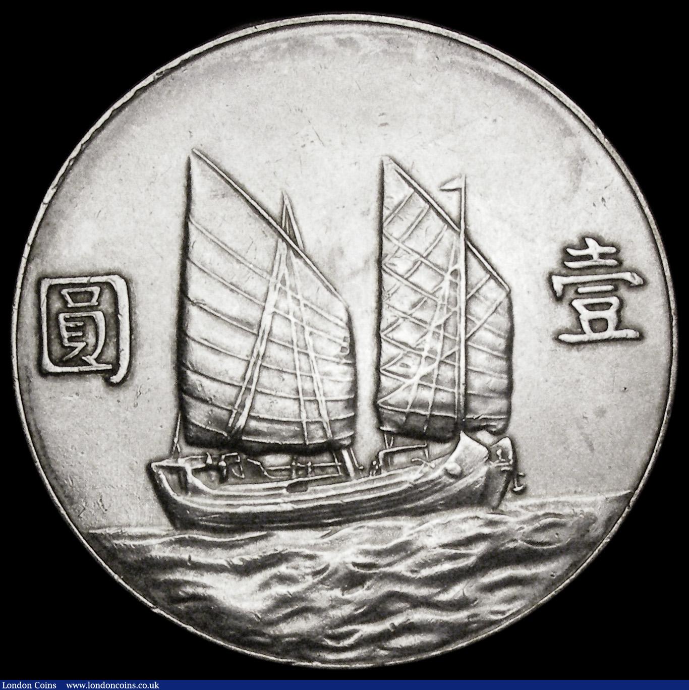 London Coins : A194 : Lot 508 : China - Republic Dollar Year 23 (1934) 'Junk' Dollar Y#345 EF with an edge nick left of th...