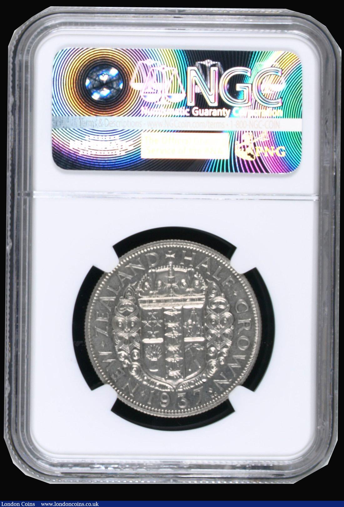 London Coins : A194 : Lot 649 : New Zealand Halfcrown 1937 VIP Proof and graded PF65 by NGC