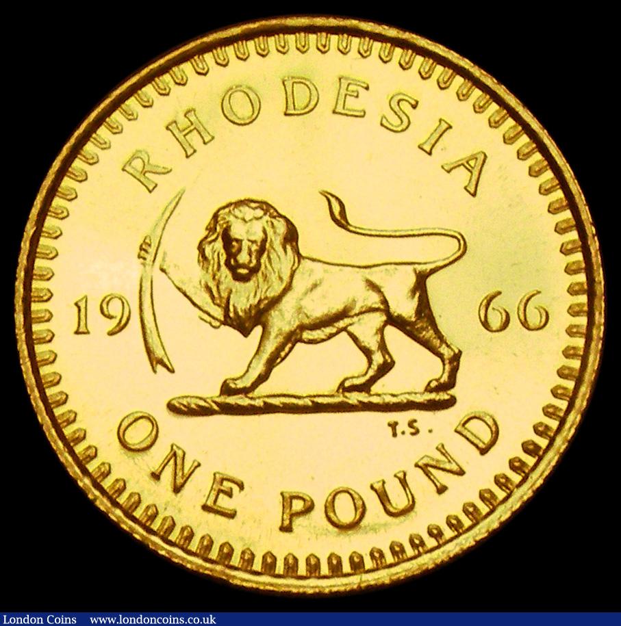 London Coins : A194 : Lot 695 : Rhodesia One Pound 1966 Gold Proof KM#6 FDC