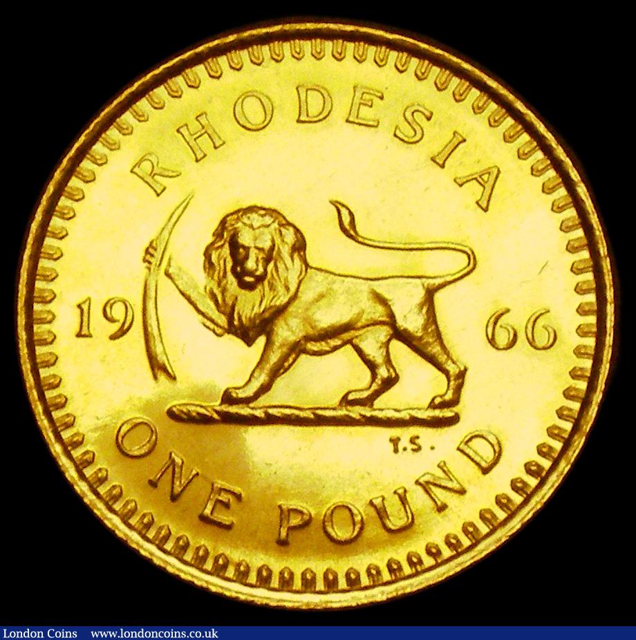 London Coins : A194 : Lot 696 : Rhodesia One Pound 1966 Gold Proof KM#6 nFDC