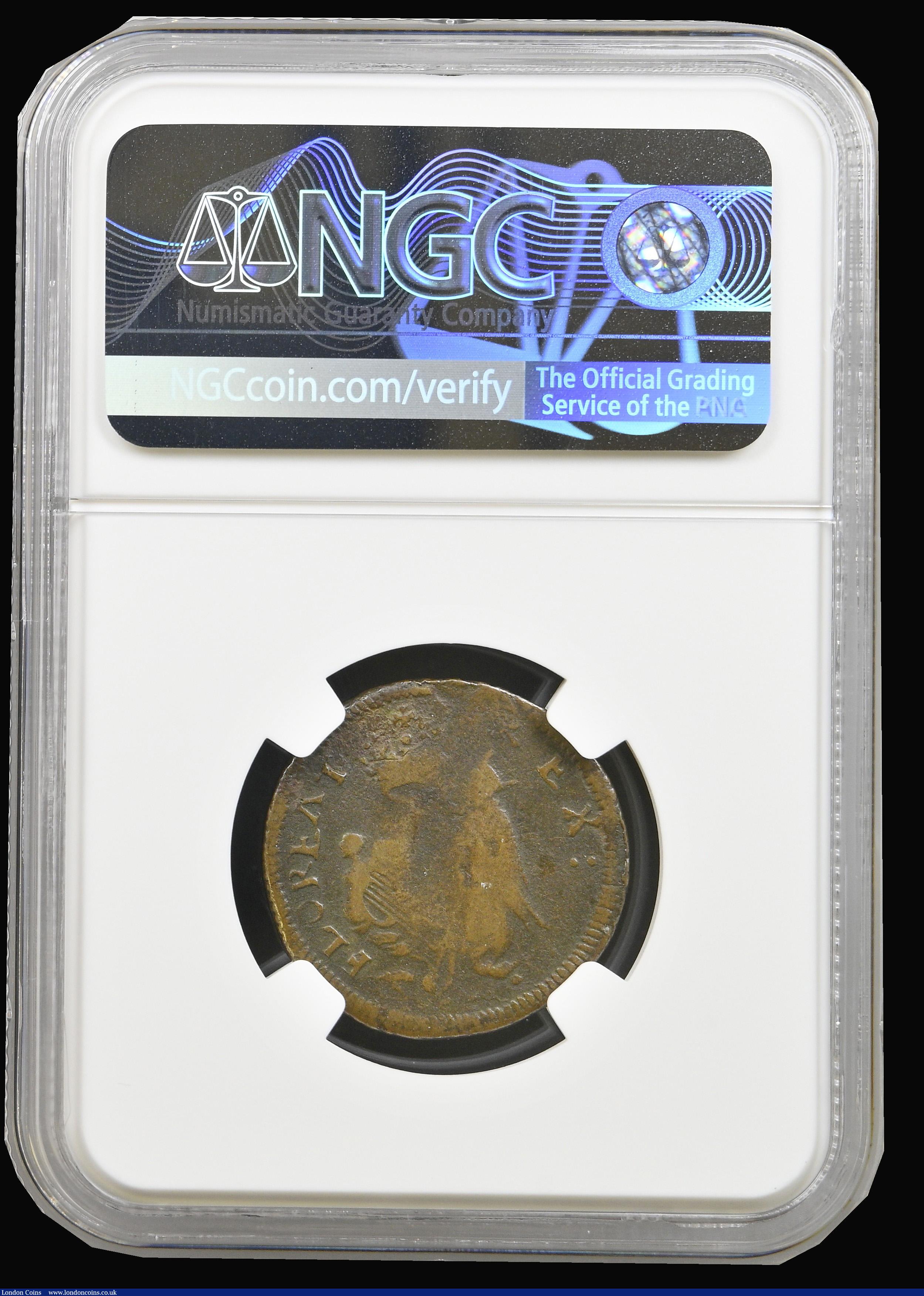 London Coins : A194 : Lot 764 : USA New Jersey Colonial Farthing 1670 St Patrick (GSID 409) in a NGC Holder FINE DETAILS ENVIRONMENT...