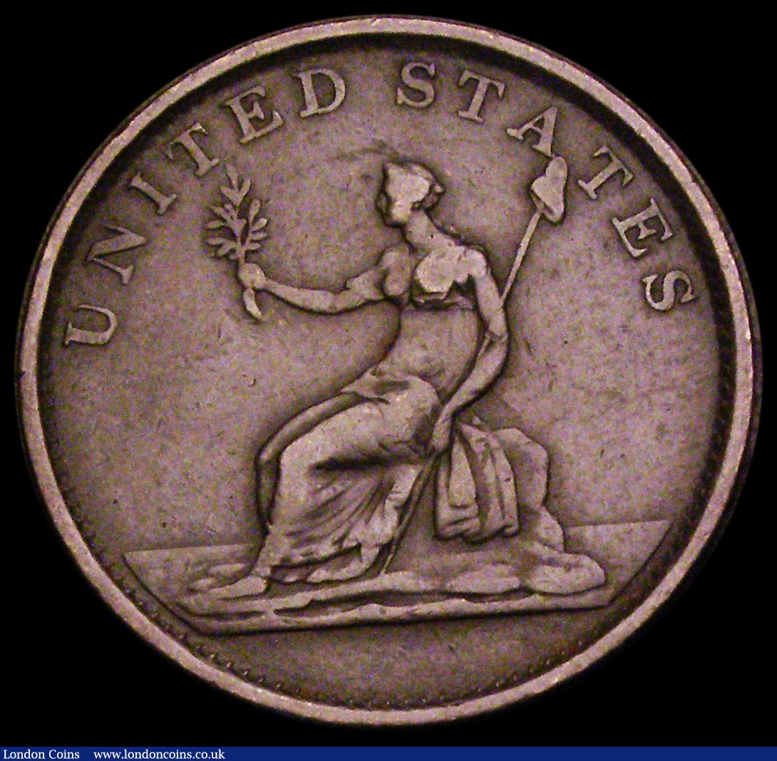 London Coins : A194 : Lot 779 : USA Washington Cent 1783 Draped Bust no button Britannia Seated reverse VF with some gentle rim brui...