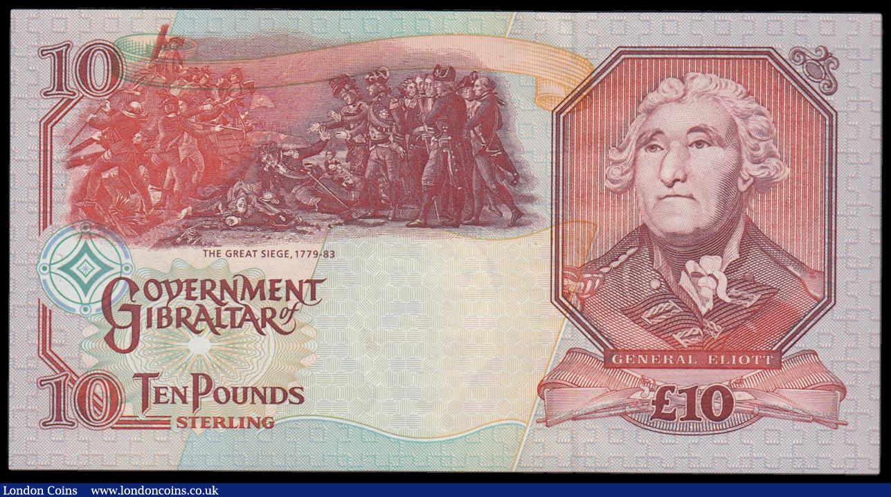 London Coins : A194 : Lot 83 : Gibraltar 10 Pounds 1.7.1995 Pick 26a S/N AA068312 Unc