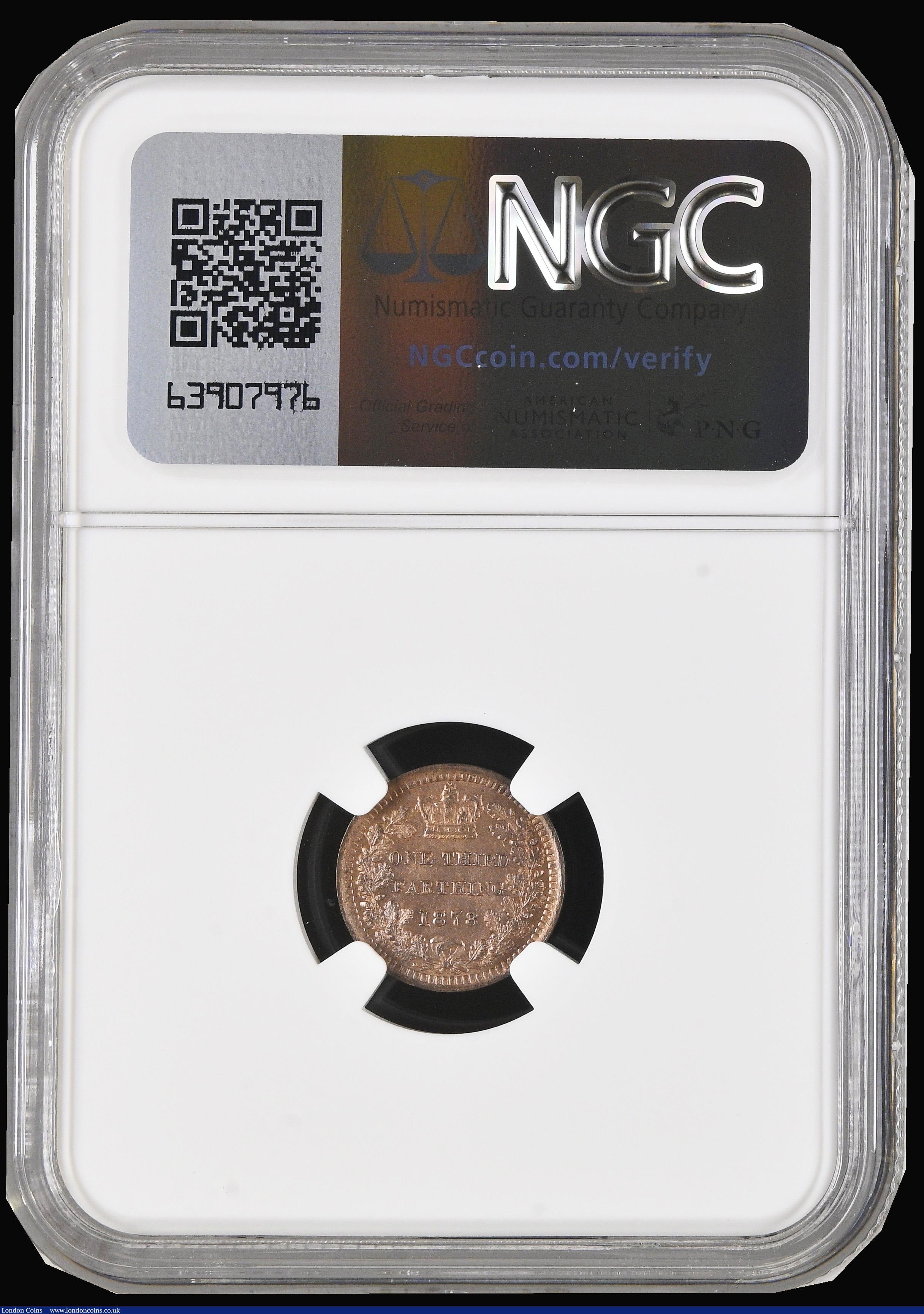 London Coins : A194 : Lot 986 : Third Farthing 1878 Peck 1933 Choice Unc with good lustre graded MS63 RB by NGC