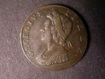 London Coins : A122 : Lot 1667 : Halfpenny 1732 2 over 1, with no stop on the reverse unlisted by Peck, Bold Fine, Ex-Nic...