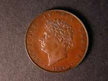 London Coins : A122 : Lot 1680 : Halfpenny 1826 Copper Proof, Reverse B with raised line on Saltire, unlisted by Peck in this...