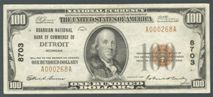 London Coins : A122 : Lot 627 : USA $100 National Currency series 1929, Guardian National Bank of Commerce of Detroit Michig...