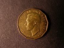 London Coins : A124 : Lot 180 : Brass Threepence 1949 possibly a Proof issue fields certainly Proof-like  UNC with a couple of handl...