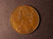 London Coins : A124 : Lot 2167 : Penny 1861 Satin 28, Gouby BP 1861G as Freeman dies 4+D with central cut fishtail, this obve...