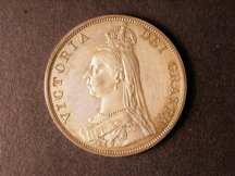London Coins : A124 : Lot 244 : Double Florin 1887 Arabic 1 in date Proof ESC 396 About FDC and with an attractive grey tone