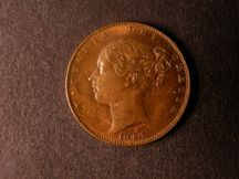 London Coins : A124 : Lot 262 : Farthing 1848 Peck 1569 A/UNC with some lustre and some contact marks