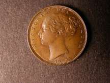 London Coins : A124 : Lot 271 : Farthing 1853 Copper Proof WW Raised with reverse upright Peck 1577 nFDC with a few light surface ma...