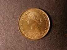 London Coins : A124 : Lot 290 : Farthing 1865 5 over 2 Freeman 513 UNC with traces of lustre