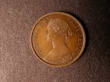 London Coins : A124 : Lot 292 : Farthing 1868 Bronze Proof Freeman 520 dies 3+B toned About FDC formerly in a CGS holder and graded ...