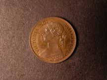 London Coins : A124 : Lot 305 : Farthing 1879 Large 9 Bronze Proof Freeman 540A dies 5+C nFDC nicely toned with traces of lustre,...
