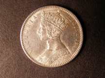 London Coins : A124 : Lot 322 : Florin 1849 WW obliterated by linear circle  ESC 802A EF with some contact marks, Scarce