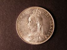 London Coins : A124 : Lot 362 : Florin 1887 Jubilee Head ESC 868 Davies 811 small J in JEB Lustrous UNC retaining much mint brillian...