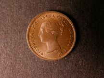 London Coins : A124 : Lot 422 : Half Farthing 1856 Peck 1603 Small Letters and date (normal) Raised dot in field after the F of HALF...