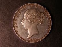 London Coins : A124 : Lot 426 : Halfcrown 1839 ESC 672B Two Plain Fillets WW incuse on truncation Plain Edge Proof nFDC with a few v...