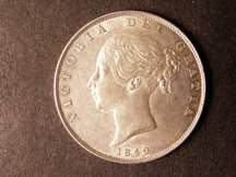 London Coins : A124 : Lot 438 : Halfcrown 1849 Large Date ESC 682 EF
