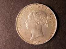 London Coins : A124 : Lot 449 : Halfcrown 1880 ESC 705 Davies 589 dies 5D with space between REGINA and FID A/UNC with a couple of t...