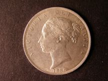 London Coins : A124 : Lot 455 : Halfcrown 1886 ESC 715 Lustrous UNC with a couple of tiny rim nicks