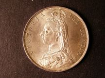 London Coins : A124 : Lot 464 : Halfcrown 1892 ESC 725 Lustrous UNC lightly toning