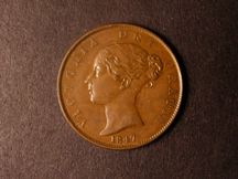 London Coins : A124 : Lot 515 : Halfpenny 1847 Peck 1531 EF scarce