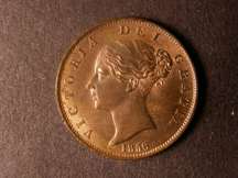 London Coins : A124 : Lot 526 : Halfpenny 1856 Peck 1544 UNC with about 35% lustre