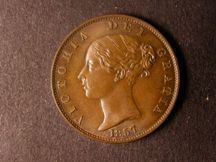 London Coins : A124 : Lot 527 : Halfpenny 1857 Dots on Shield Reverse B Peck 1545 UNC with pleasing tone