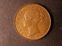 London Coins : A124 : Lot 528 : Halfpenny 1857 No Dots on Shield Reverse A Peck 1546 GEF with traces of lustre