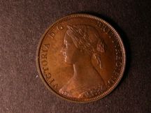 London Coins : A124 : Lot 559 : Halfpenny 1863 Bronze Proof with small upper section to 3 Freeman 294A dies 7+G FDC nicely toned