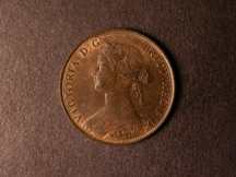 London Coins : A124 : Lot 561 : Halfpenny 1863 with Small upper section to 3 Freeman 292 dies 7+G UNC with traces of lustre