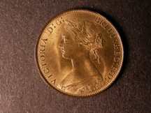 London Coins : A124 : Lot 573 : Halfpenny 1872 Freeman 309 dies 7+G UNC with almost full lustre slightly subdued on the reverse