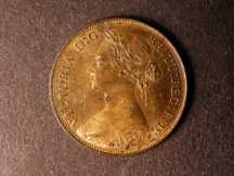 London Coins : A124 : Lot 592 : Halfpenny 1878 Freeman 334 dies 14+O (R14, considerably rarer in high grade) UNC with good lustr...