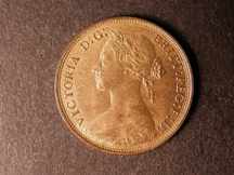 London Coins : A124 : Lot 594 : Halfpenny 1879 Freeman 339 dies 15+O Lustrous UNC