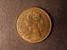 London Coins : A124 : Lot 604 : Halfpenny 1883 Freeman 351 dies 19+S UNC with about 20% lustre and scarce