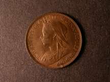 London Coins : A124 : Lot 617 : Halfpenny 1896 Freeman 372 dies 1+B UNC toned with minor cabinet friction