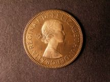London Coins : A124 : Lot 628 : Halfpenny 1957 Bronze Proof Freeman 478 dies 3+E nFDC with almost full lustre
