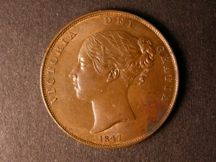 London Coins : A124 : Lot 646 : Penny 1847 DEF Close Colon Peck 1492 UNC/AU with some dirt in the obverse legend