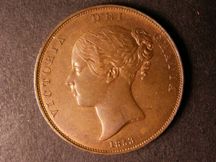 London Coins : A124 : Lot 655 : Penny 1853 Ornamental Trident Peck 1500 UNC with some lustre 